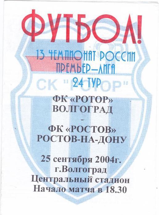 Ротор Волгоград - Ростов. 2004