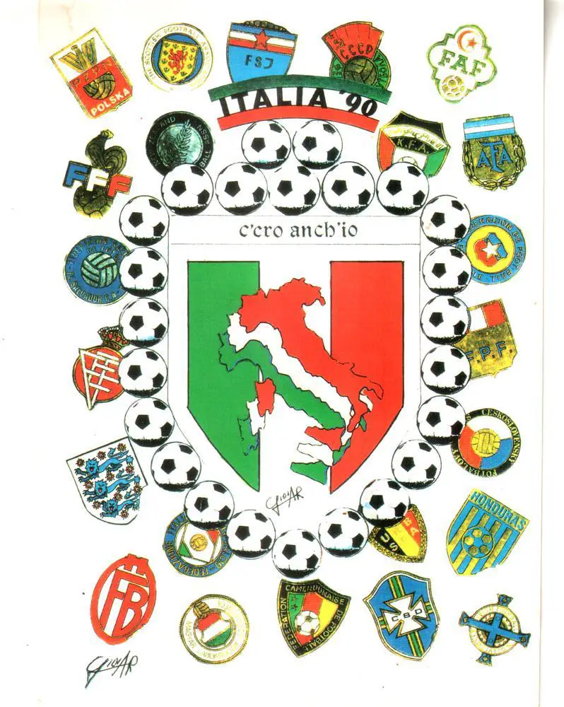 Чемпионат мира по футболу 1990. Италия. Открытка 3