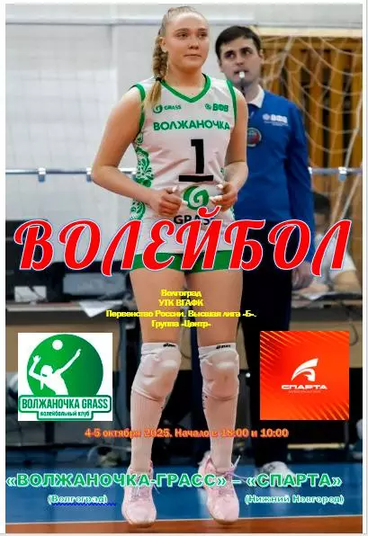 Волжаночка Волгоград - Спарта Нижний Новгород 2025