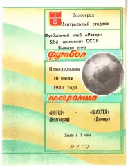 Ротор (Волгоград) - Шахтер (Донецк) 1989