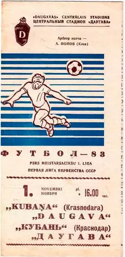 Даугава Рига - Кубань Краснодар 1983