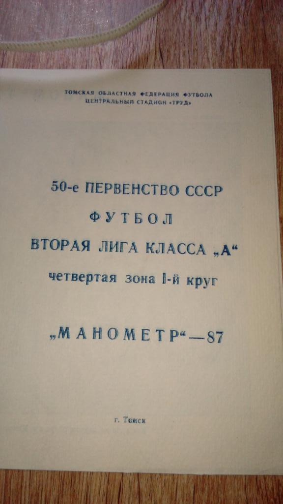 Манометр.Томск-1987