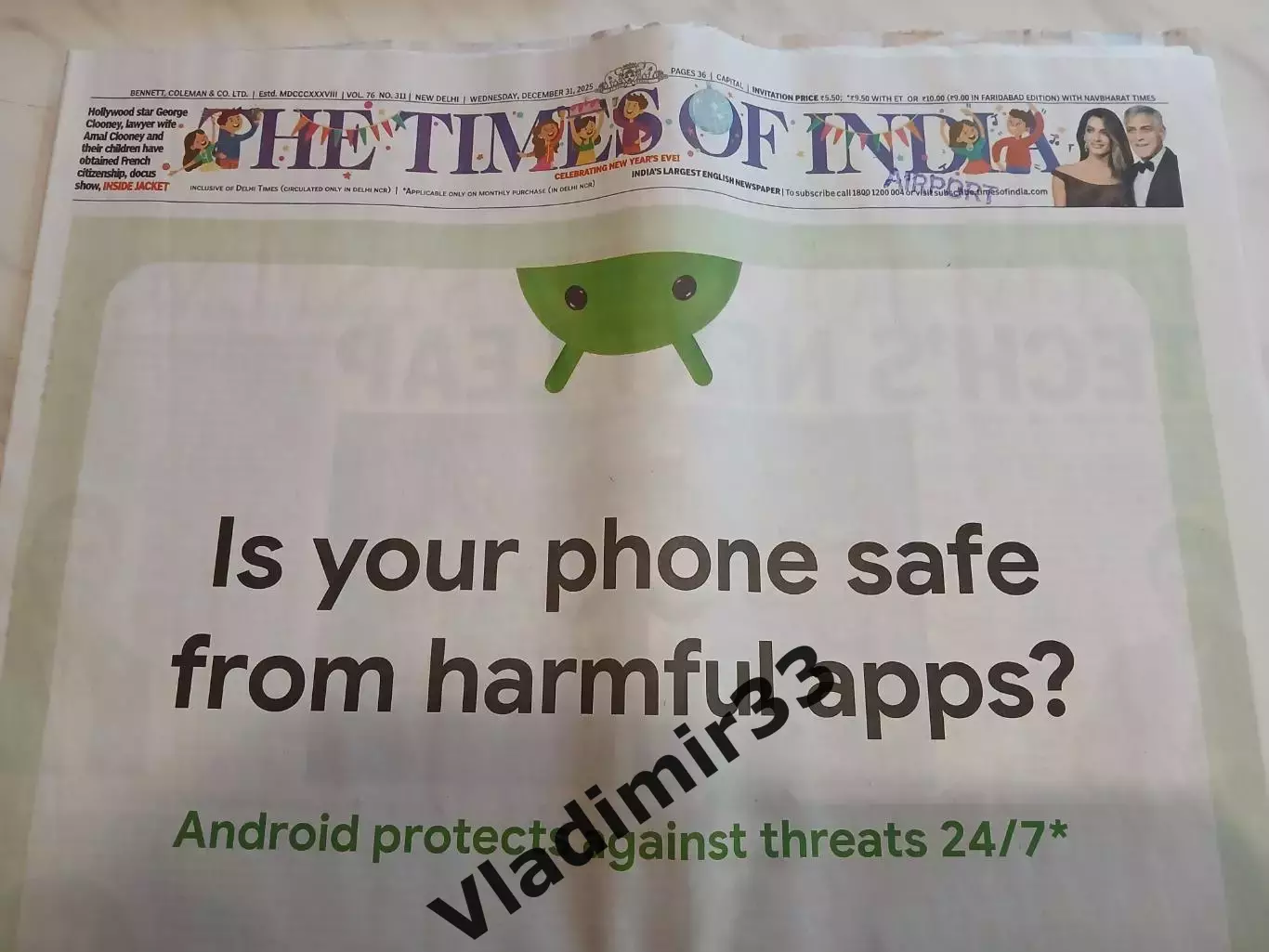 The Times of India газета Индия, Дели 31 декабря 2025 года