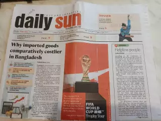 Газета Daily Sun Дакка, Бангладеш 15 января 2026 года