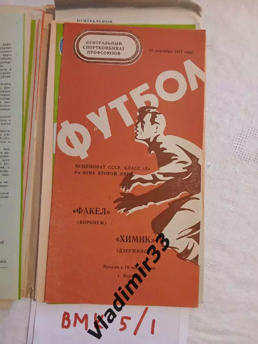 Факел Воронеж - Химик Дзержинск 1977