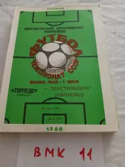 Торпедо Рязань - Текстильщик Иваново 1988