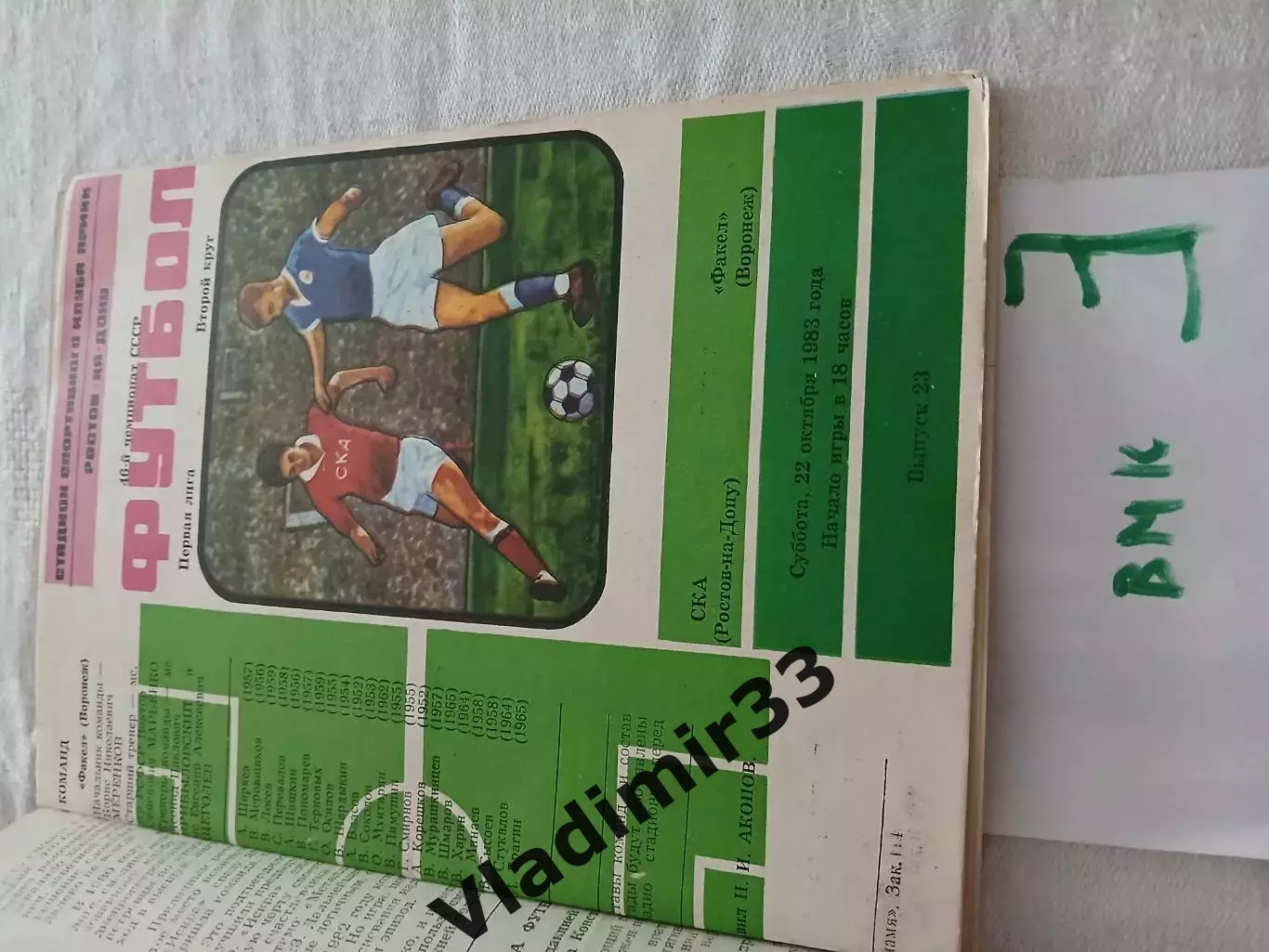 СКА Ростов-на-Дону - Факел Воронеж 1983