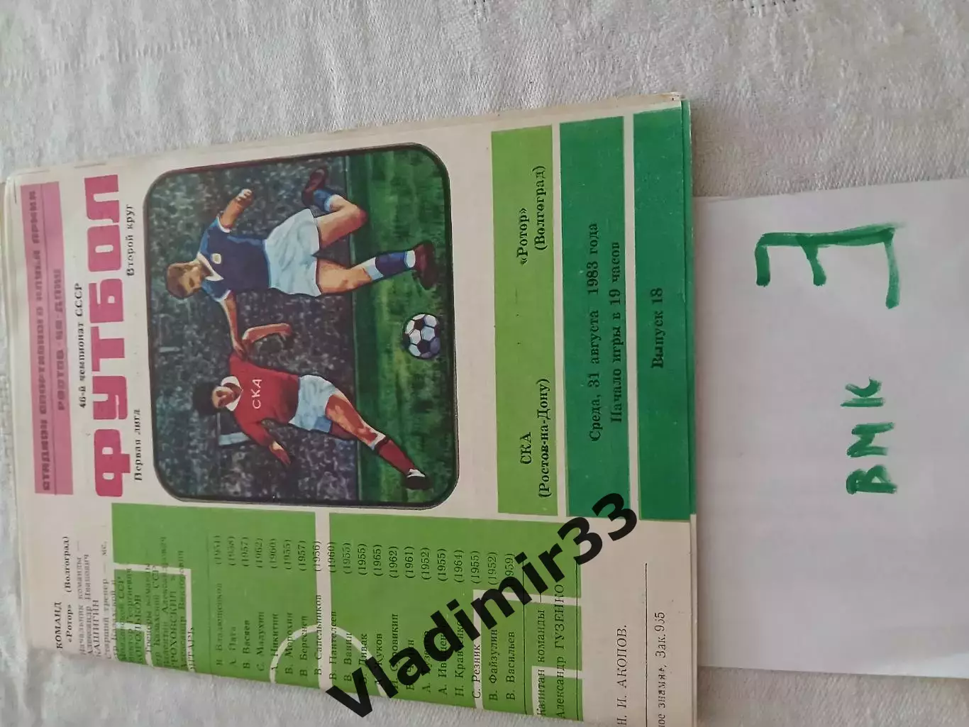 СКА Ростов-на-Дону - Ротор Волгоград 1983