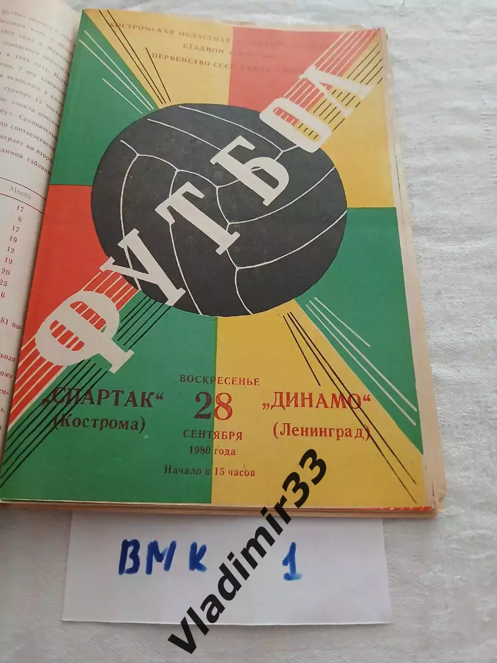 Спартак Кострома - Динамо Ленинград 1980