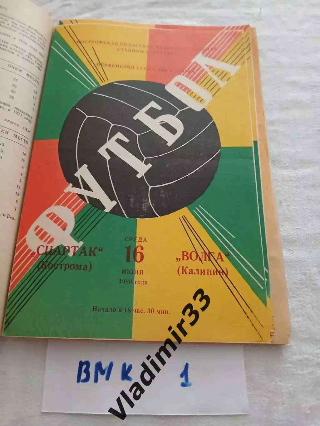 Спартак Кострома - Волга Калинин 1980