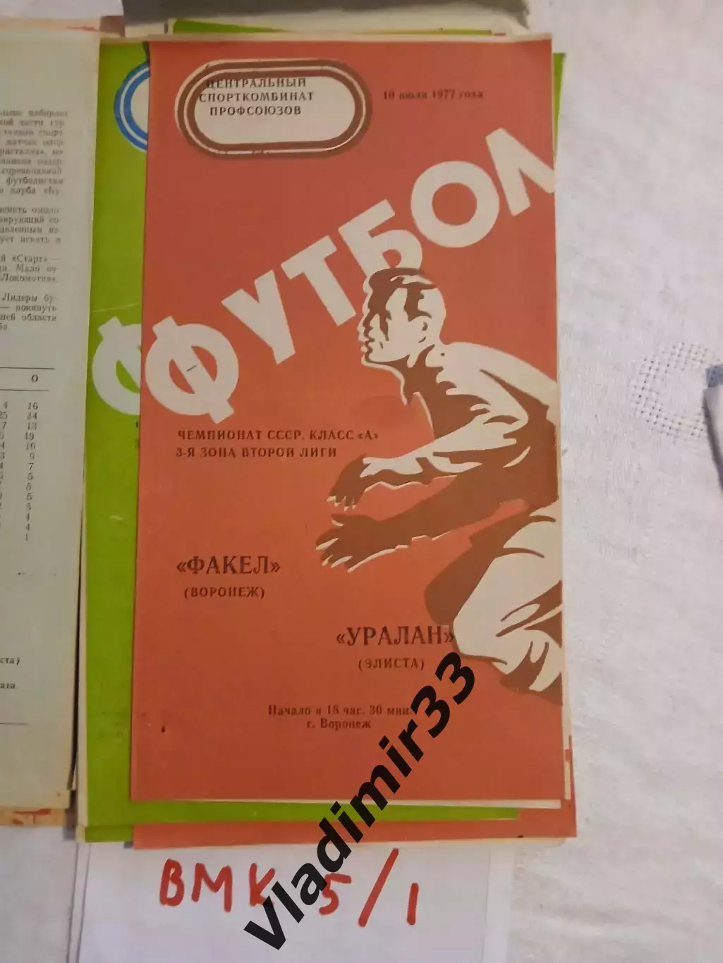 Факел Воронеж - Уралан Элиста 1977