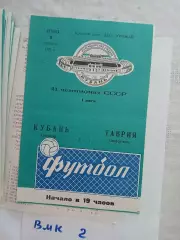 Кубань Краснодар - Таврия Симферополь 1978