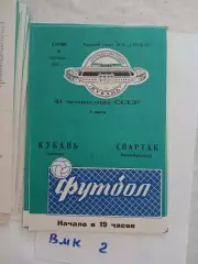 Кубань Краснодар - Спартак Ивано-Франковск 1978