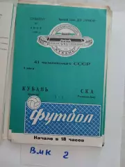 Кубань Краснодар - СКА Ростов-на-Дону 1978
