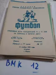 Звезда Пермь - Трактор Павлодар 1978