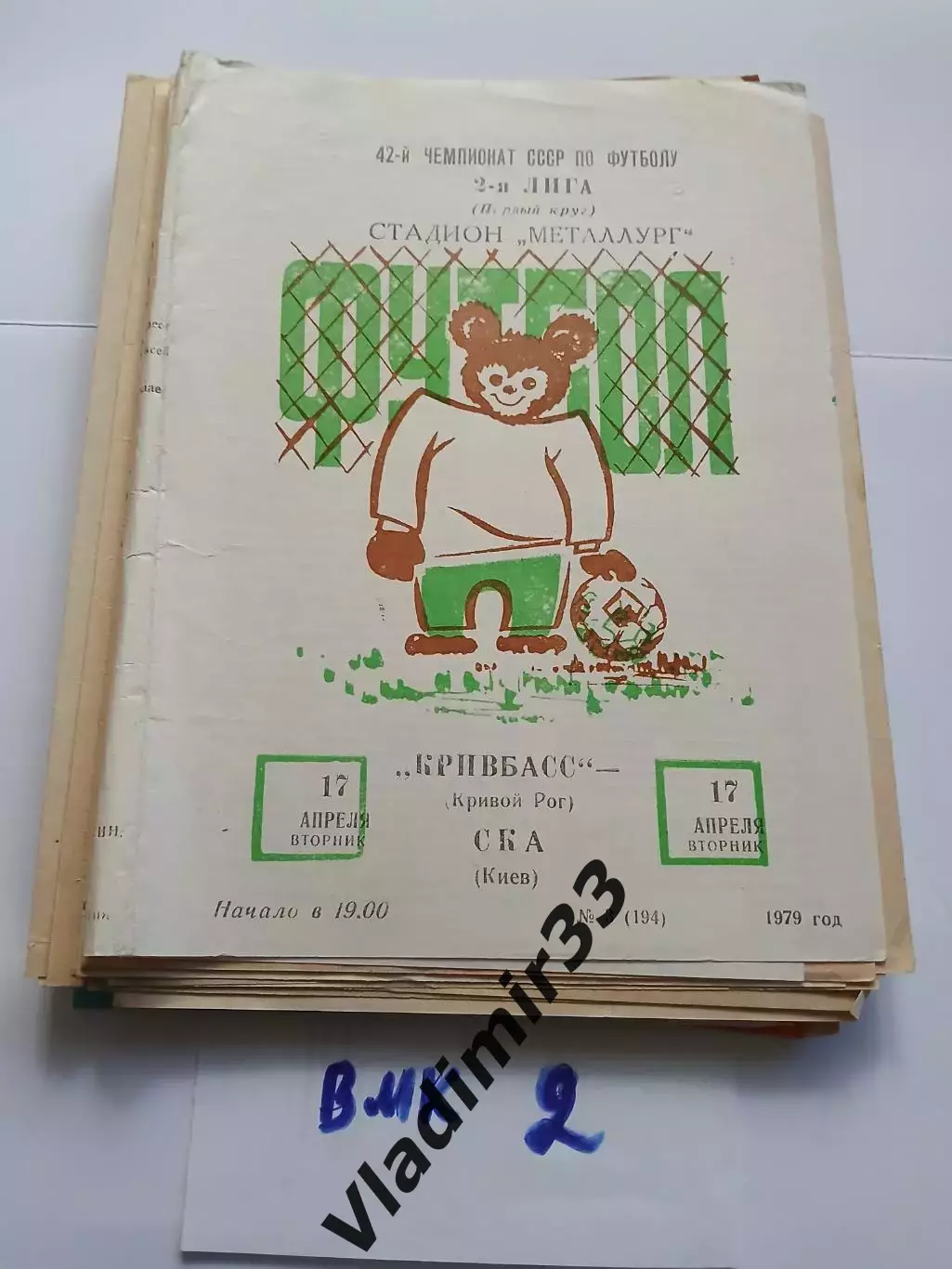 Кривбасс Кривой Рог - СКА Киев 1979