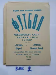 Звезда Пермь - Уралец Нижний Тагил 1984