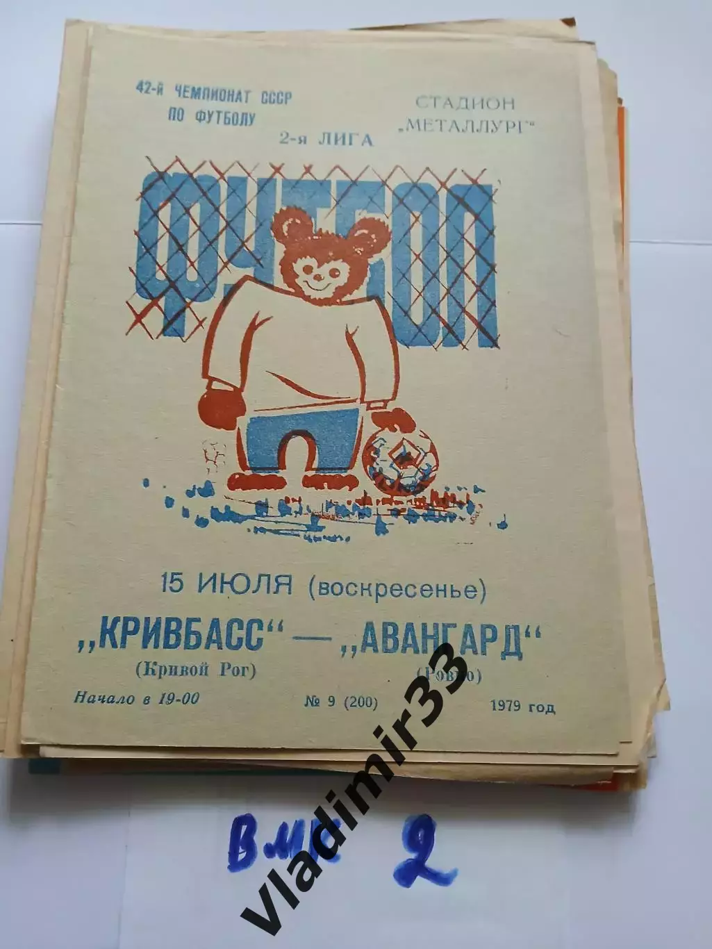 Кривбасс Кривой Рог - Авангард Ровно 1979
