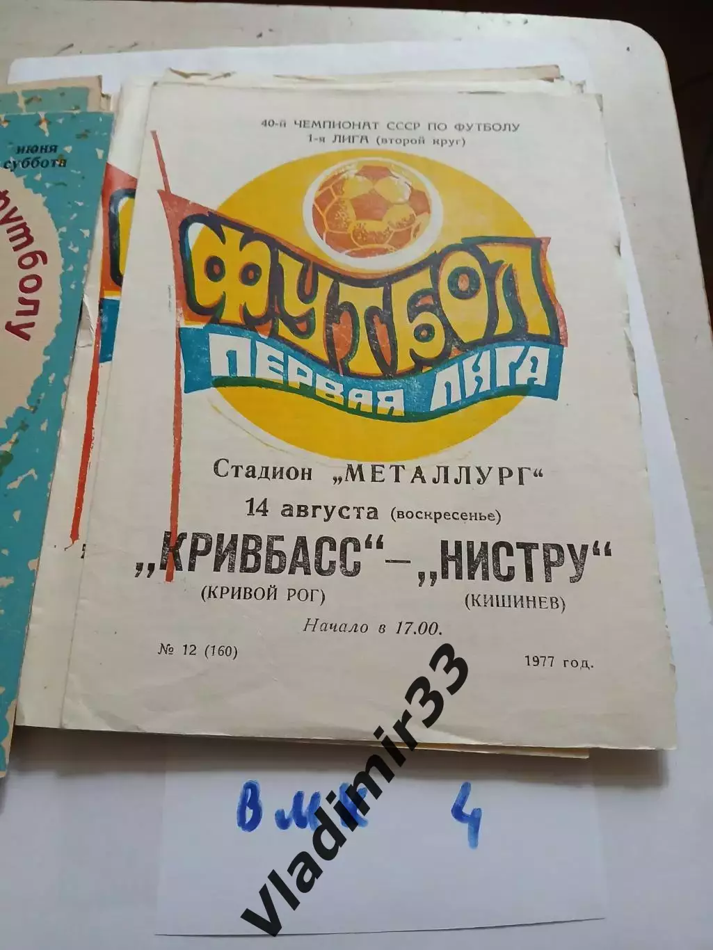 Кривбасс Кривой Рог - Нистру Кишинев 1977