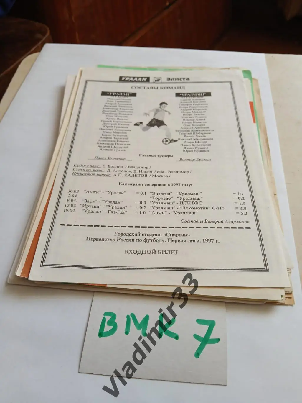 Уралан Элиста - Уралмаш Екатеринбург 1997 1