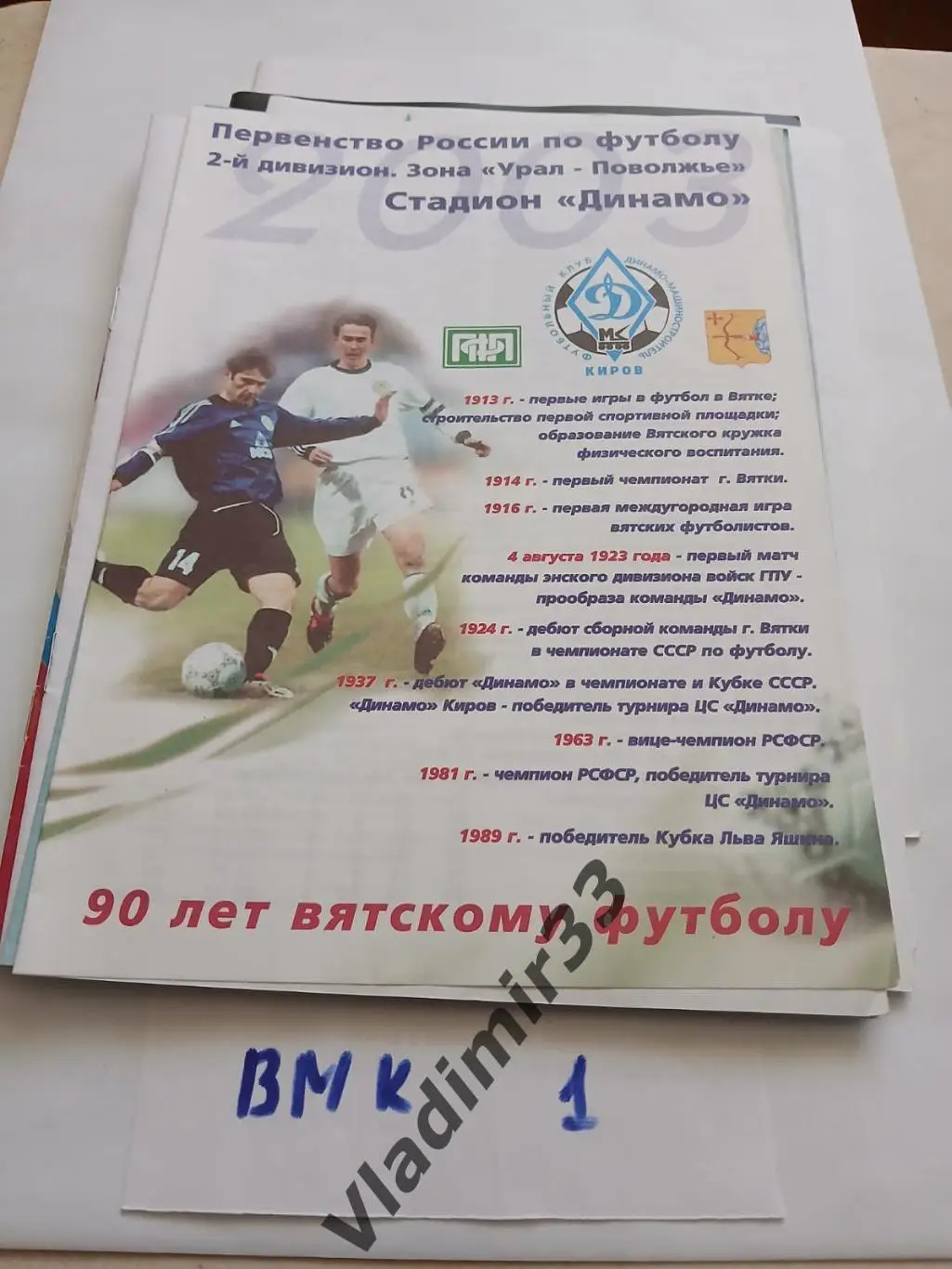 Динамо-Машиностроитель Киров - Газовик Оренбург 2003