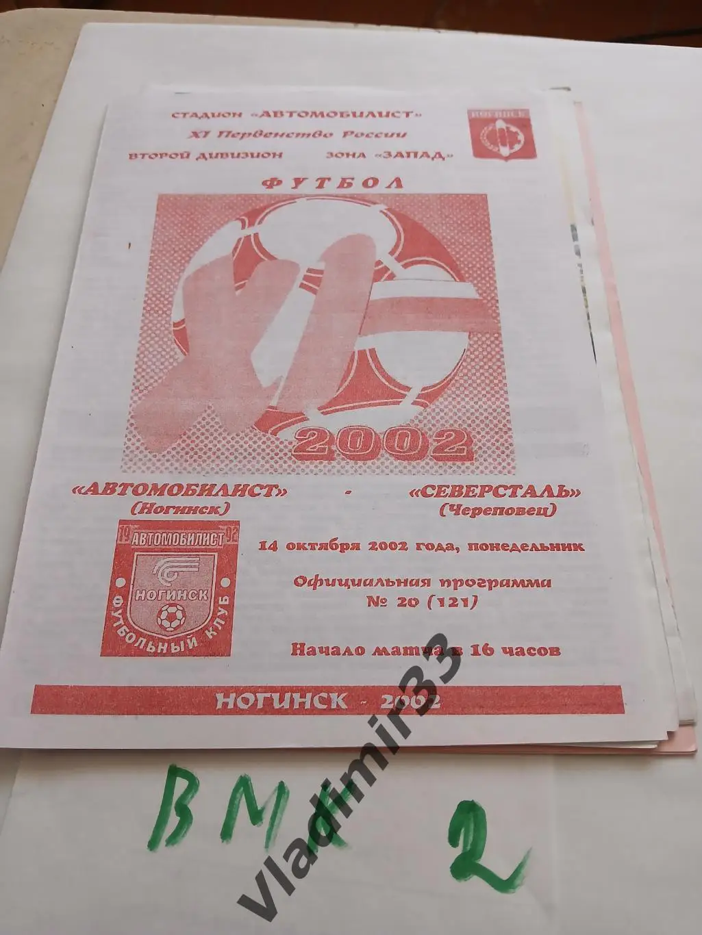 Автомобилист Ногинск - Северсталь Череповец 2002