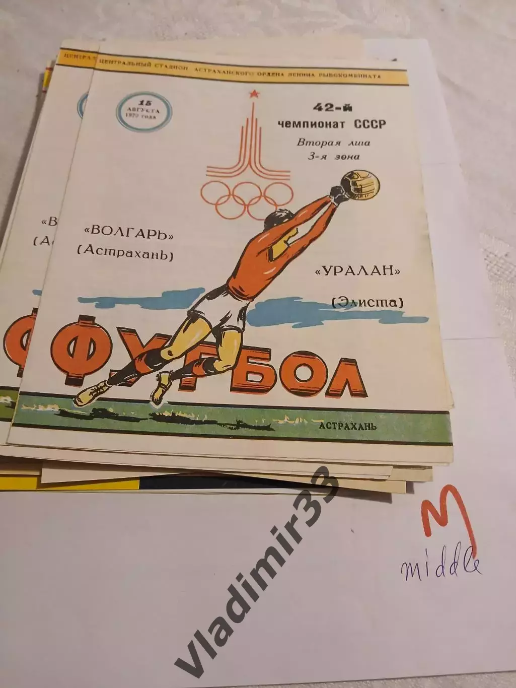 Волгарь Астрахань - Уралан Элиста 1979