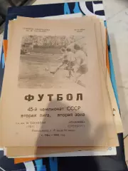 Гастелло Уфа - Газовик Оренбург 1982