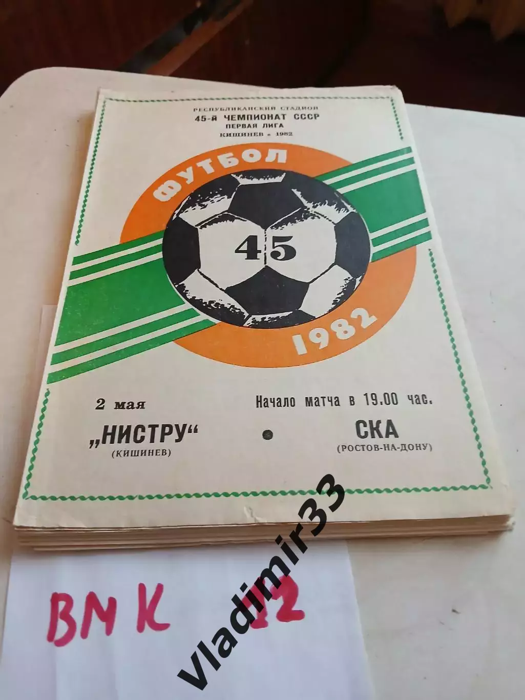 Нистру Кишинев - СКА Ростов-на-Дону. 1982