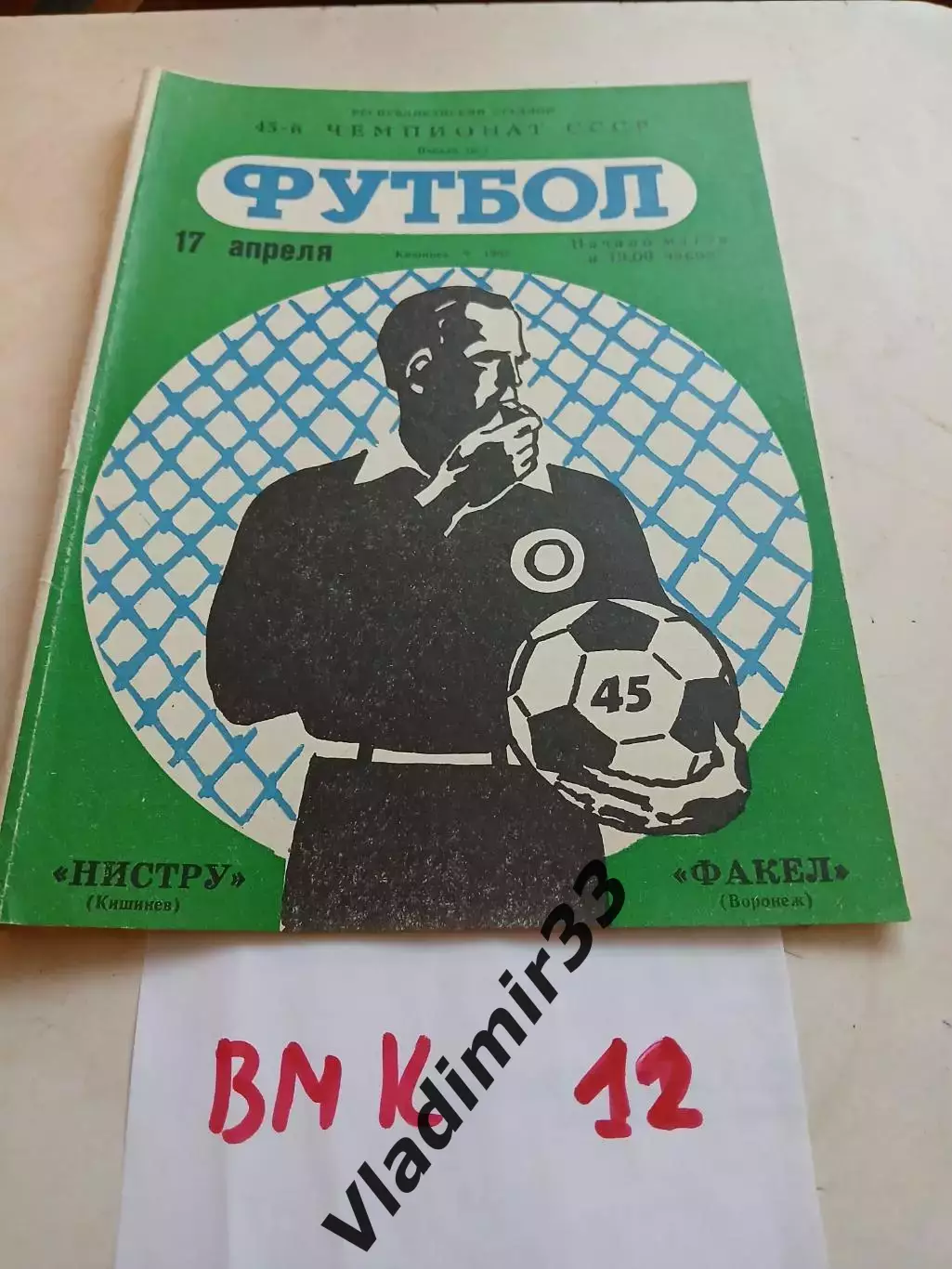 Нистру Кишинев- Факел Воронеж 1982