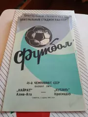 Кайрат Алма-Ата - Кубань Краснодар 1982