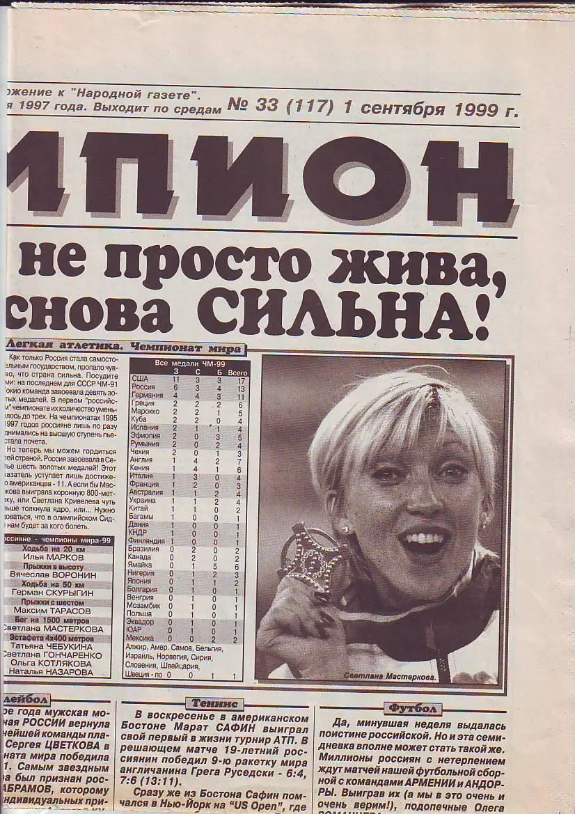 Чемпион 8.08.1999 Матчи Димитровград Москва, Смоленск.