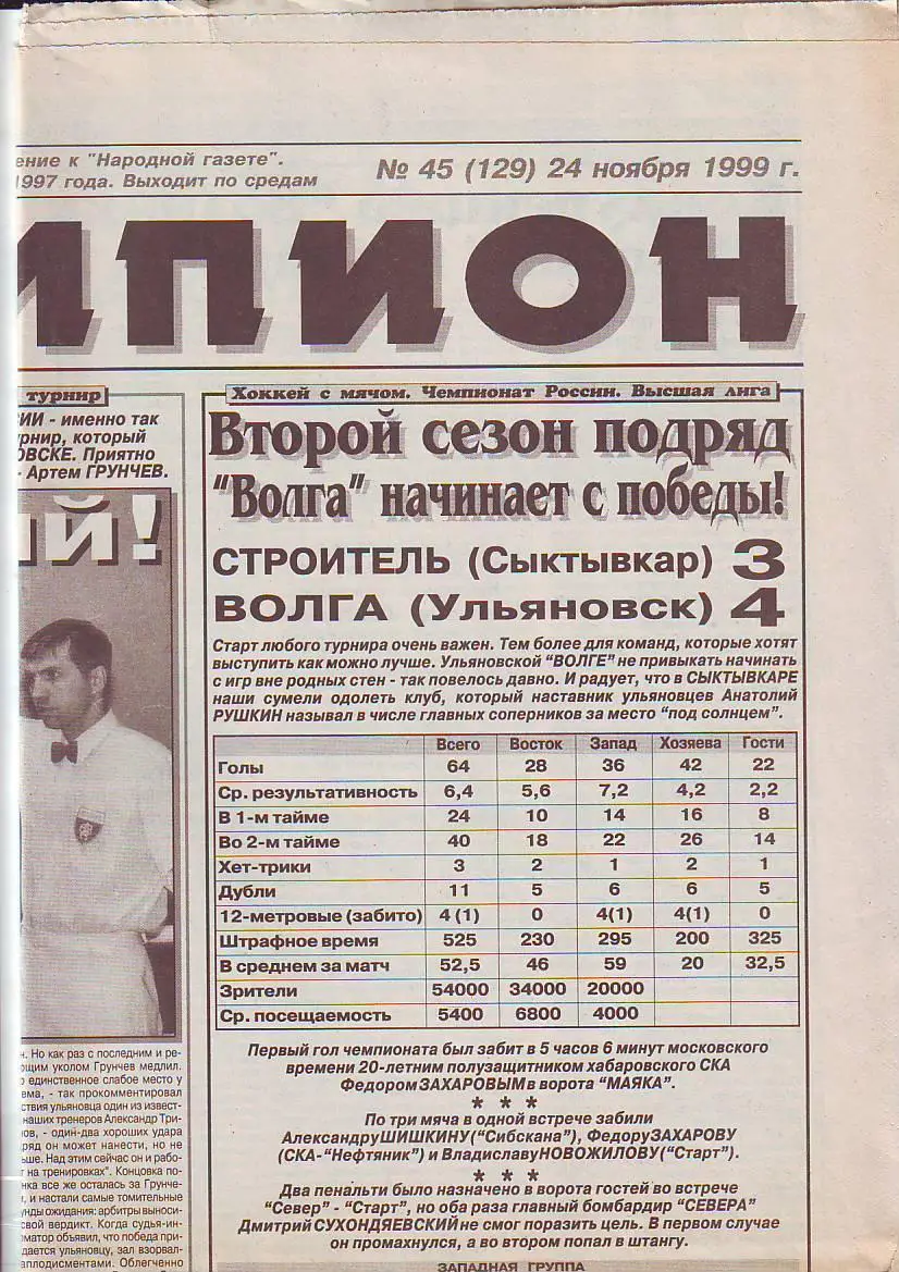Газета Чемпион № 45 24.11.1999