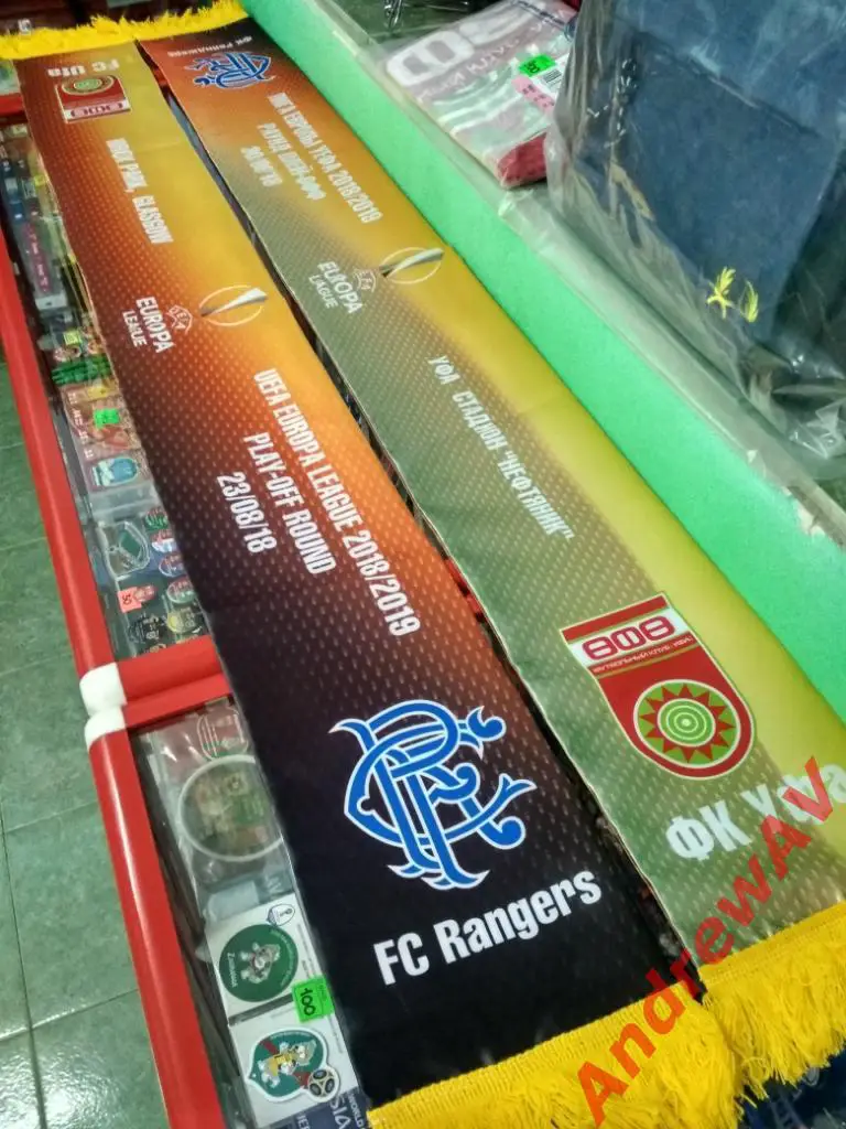 Официальный шарф ФК Уфа - Рейнджерс Глазго, Лига Европы 2018-2019 1