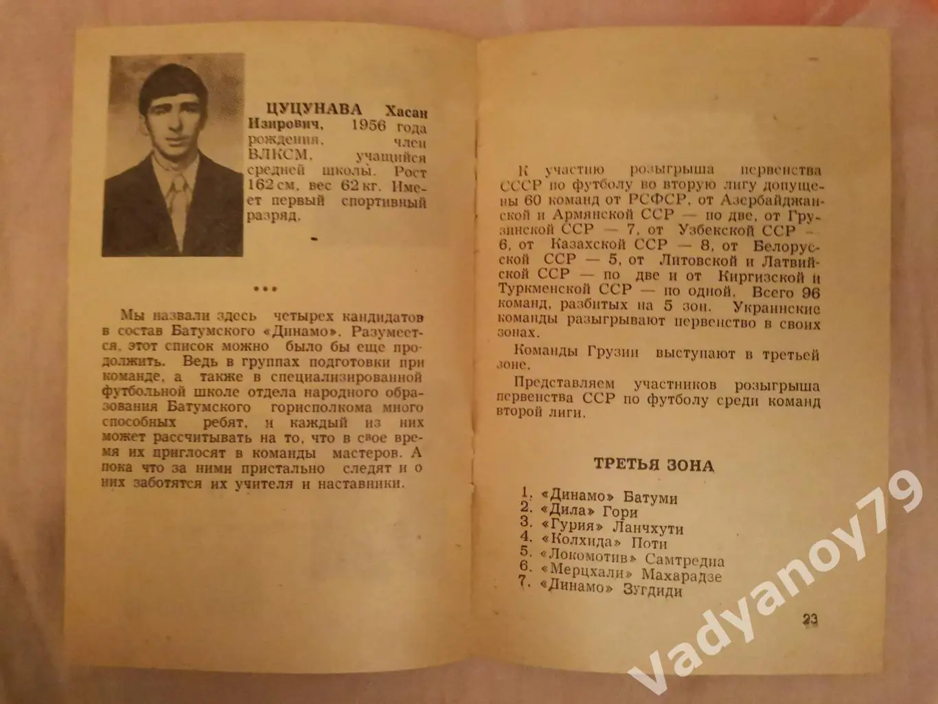 Футбол. 1974. Динамо (Батуми, Грузия) 3