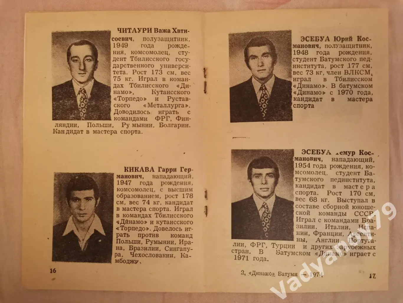 Футбол. 1974. Динамо (Батуми, Грузия) 4