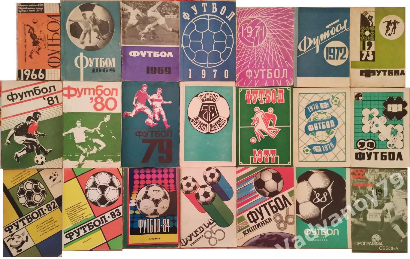 Футбол. 1966, 1968-1974, 1976-1986, 1988, 1989. Кишинев (Молдавия/Молдова)-2