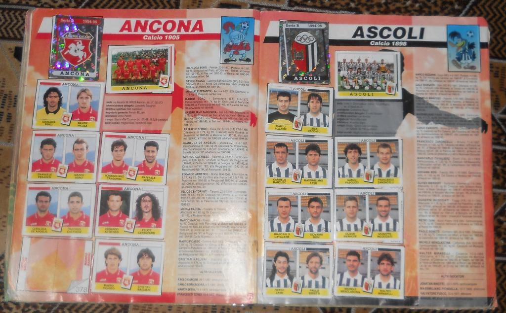 Альбом для наклеек Panini. Calciatori 1994-95. Есть 603 из 632 наклеек. 4