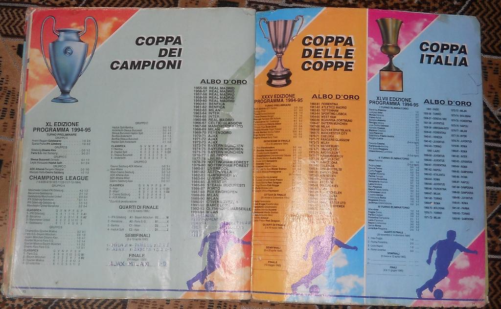 Альбом для наклеек Panini. Calciatori 1994-95. Есть 603 из 632 наклеек. 7