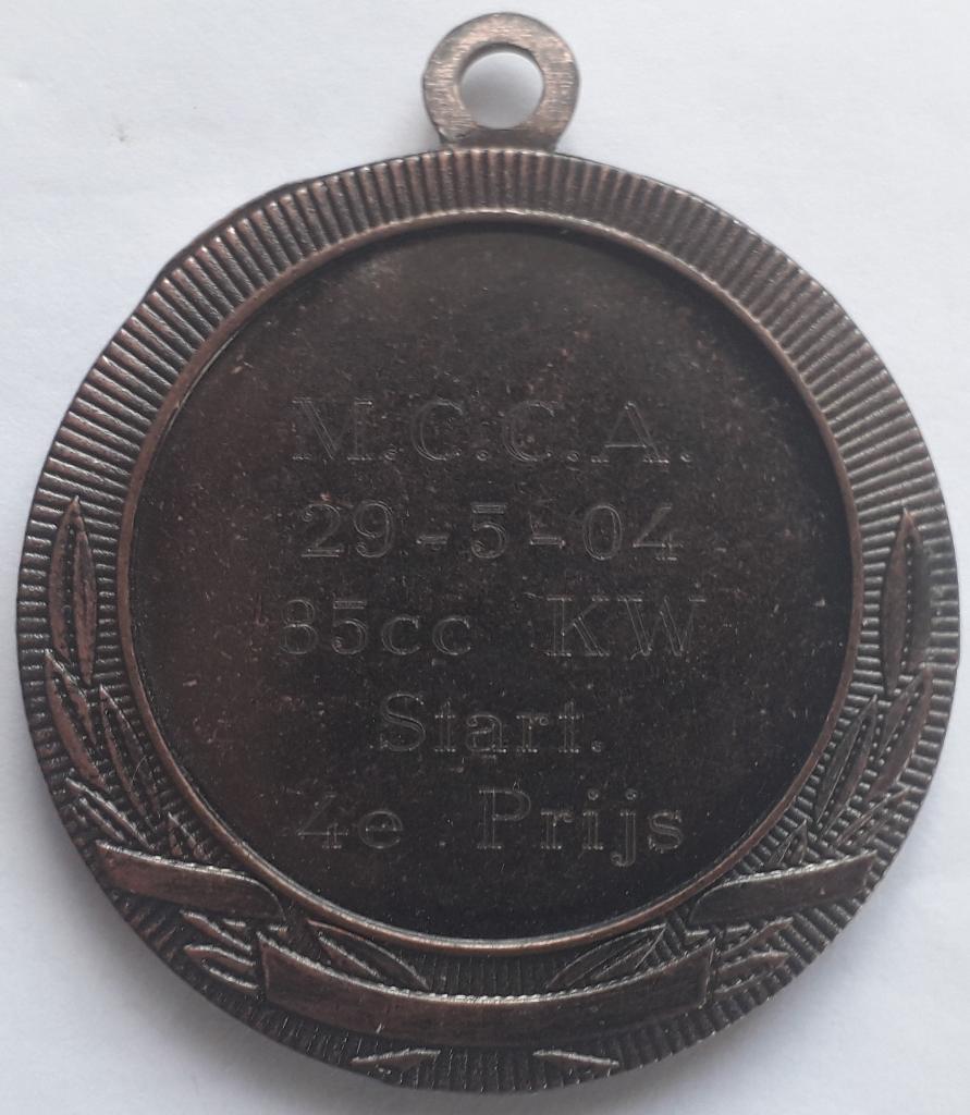 Медаль Мотоспорт М.С.С.А 29-5-04, 85 сс KW Start 4e Prijs 1