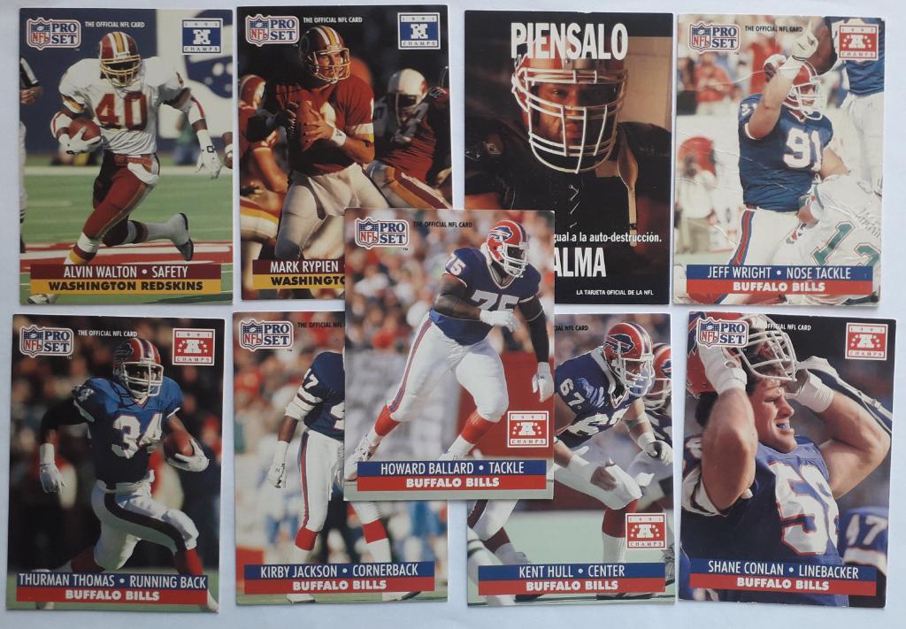 Карточки The Official NFL Card 1991 -17 штук 2