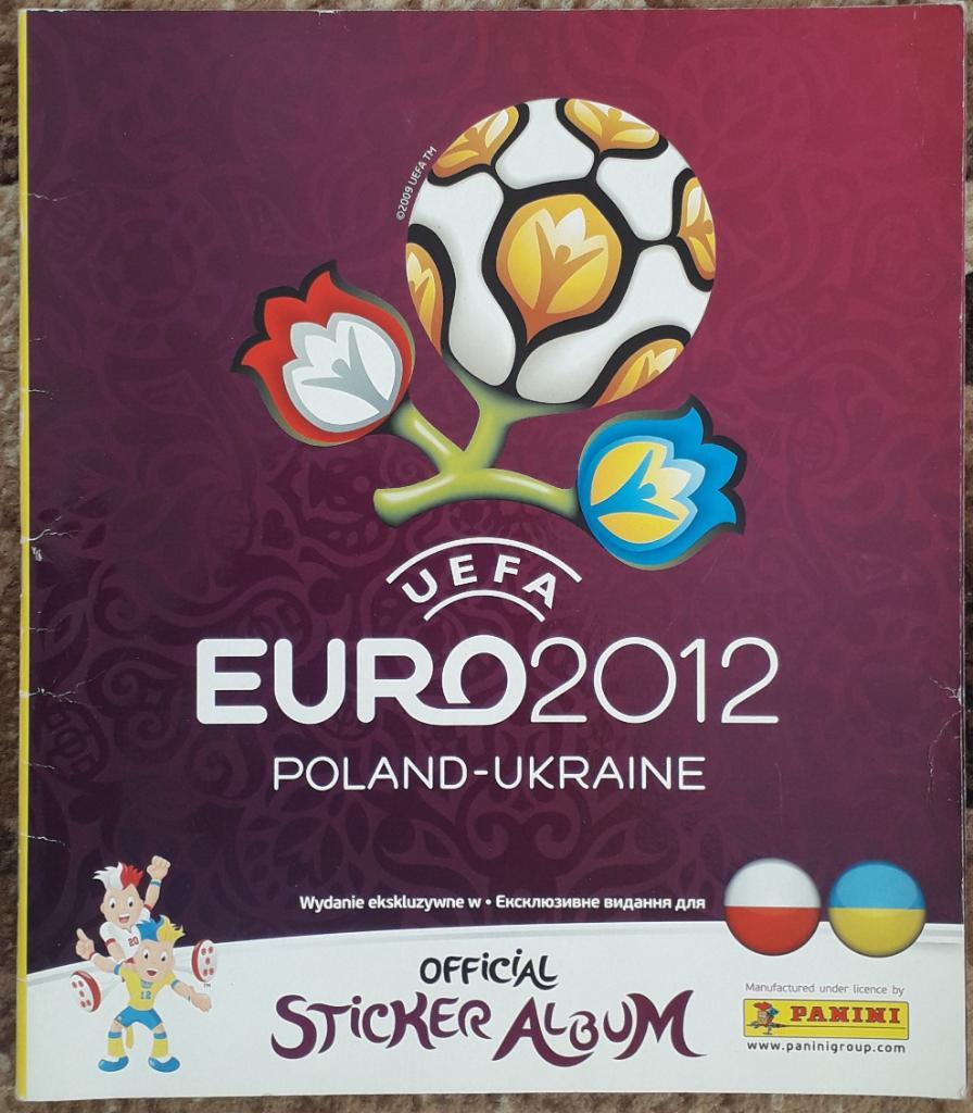 Альбом для накелейок Panini. Euro 2012 Poland-Ukraine. Есть 11 из 539 наклеек