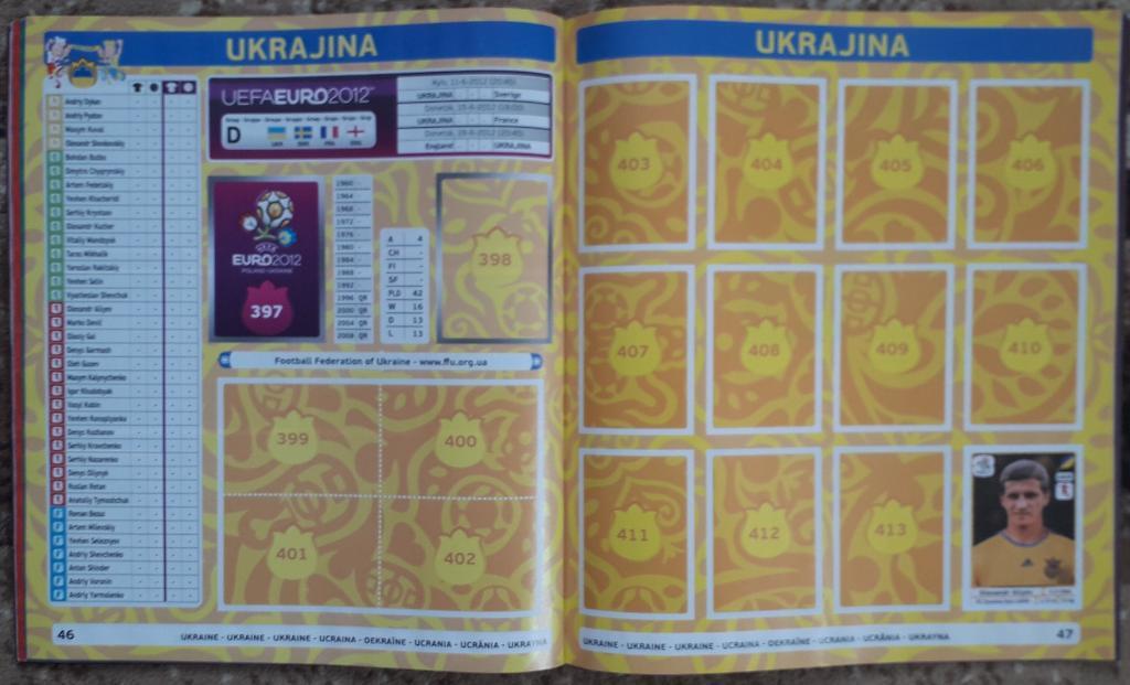 Альбом для накелейок Panini. Euro 2012 Poland-Ukraine. Есть 11 из 539 наклеек 4
