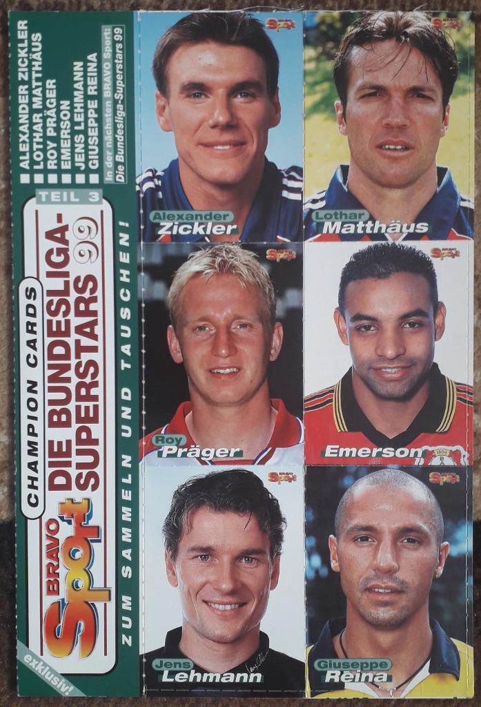 Карточки Bravo Sport Die Bundesliga-Superstars 99 - 12 штук