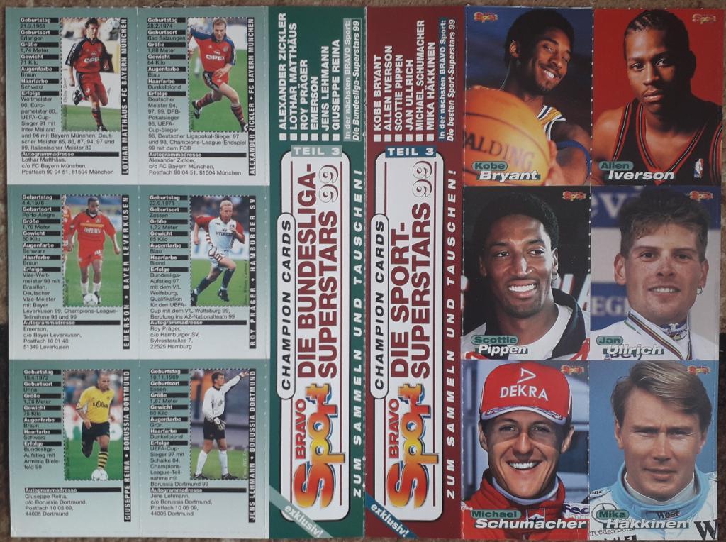 Карточки Bravo Sport Die Bundesliga-Superstars 99 - 12 штук 1