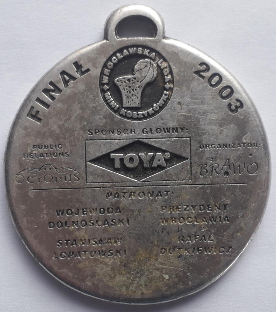 Медаль Баскетбол Wroclawska liga mini koszykowki 2003 1