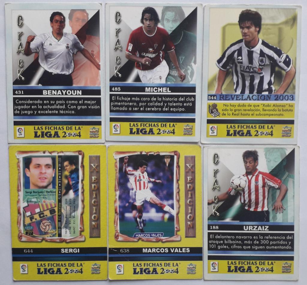 Карточки Las Fichas de la Liga 2004 - 6 штук