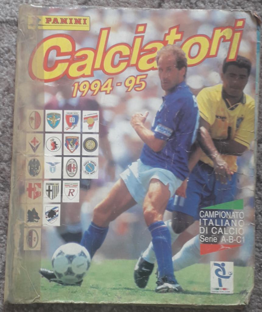 Альбом для наклеек Panini. Calciatori 1994-95. Есть 603 из 632 наклеек.