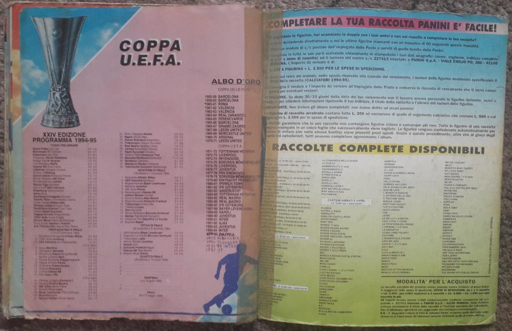Альбом для наклеек Panini. Calciatori 1994-95. Есть 603 из 632 наклеек. 6