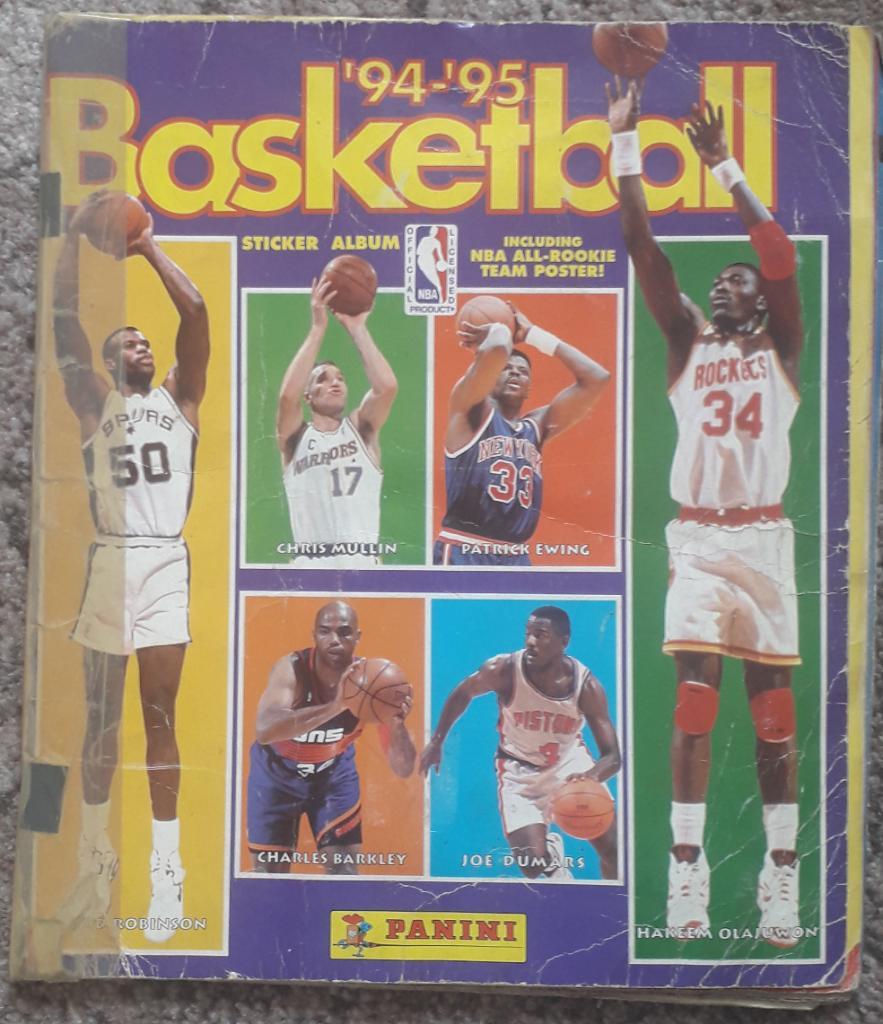 Альбом для наклеек Panini. Basketball '94-'95. Есть 219 из 230 наклеек.
